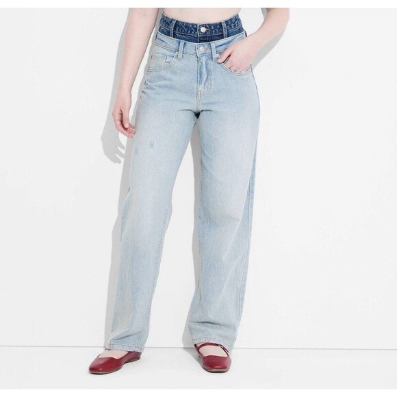 Women's Mid-Rise 90's Relaxed Straight Jeans - Wild Fable Size 4 NWT - Picture 1 of 11